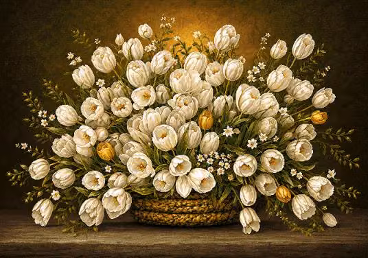 همنشینی لاله های سفید